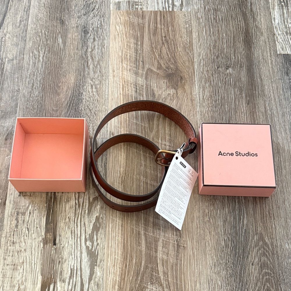 Acne Studios 2.5 cm slim leather belt • Sz Small - Picture 5 of 8